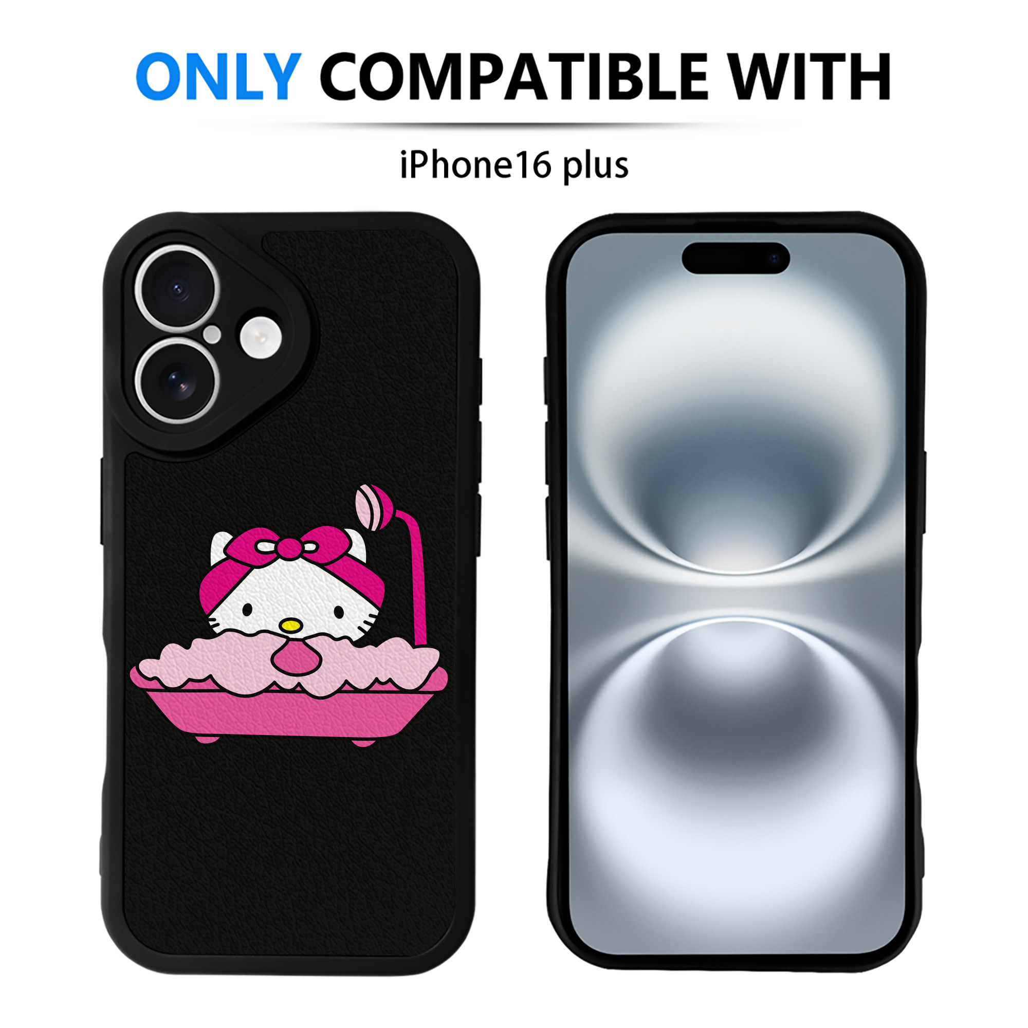 （画像用） Hello Kitty ハローキティ 【iPhone 16シリーズ対応】シリコンスマホケース（レザー調） 材質：シリコン